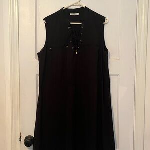 Speed Control Black tie Up neckline Mini Dress **3 for $12**